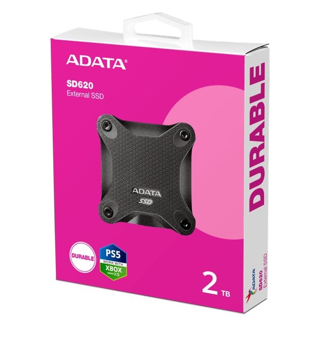 Disco De Estado Solido Externo Adata SD620 - 2 Teras - USB 3,2 - Negro