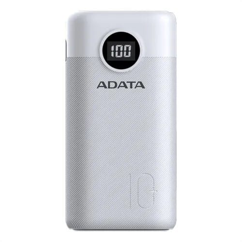 Power Bank Adata P10000QCD - Carga Rapida - 10000MAH - 2 Puertos USB - 1 Tipo C - Pantalla Indicadora De Carga - Blanca miniatura 3
