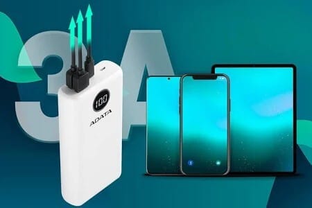 Power Bank Adata P10000QCD - Carga Rapida - 10000MAH - 2 Puertos USB - 1 Tipo C - Pantalla Indicadora De Carga - Blanca miniatura 4