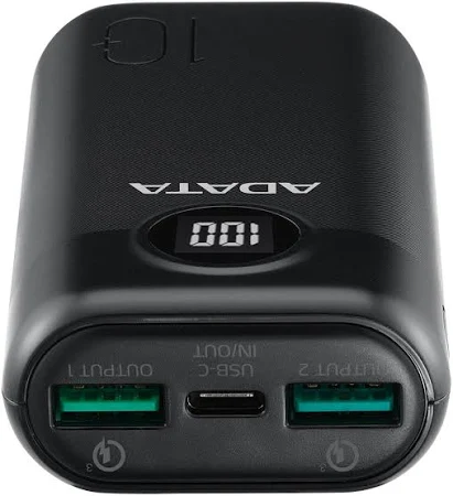Power Bank Adata P10000QCD - Carga Rapida - 10000MAH - 2 Puertos USB - 1 Tipo C - Pantalla Indicadora De Carga - Negro miniatura 4