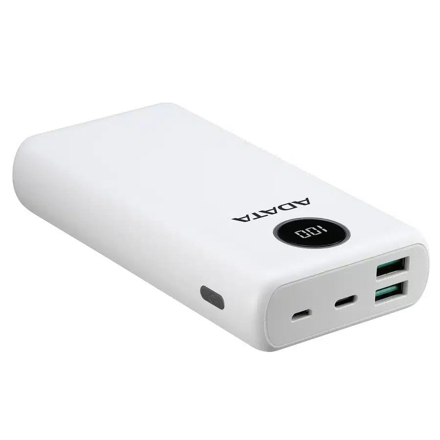 Power Bank Adata P20000QCD - Carga Rapida - 20000MAH - 2 Puertos USB - 1 Tipo C - Pantalla Indicadora De Carga - Blanca miniatura 2