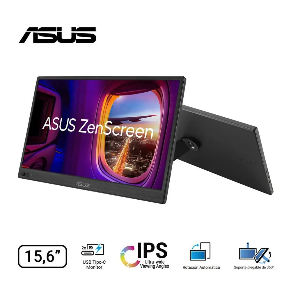 Monitor Portatil Asus 15,6" Zenscreen MB169CK - FHD - IPS - Mini HDMI X 1 - Doble USB Tipo C - 60HZ - 5MS - Soporte Ajustable 360 miniatura 3