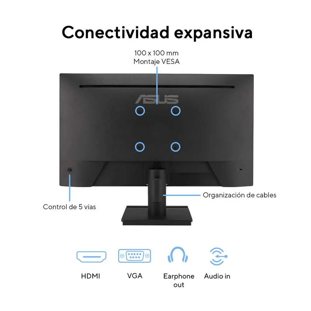 Monitor Asus 24" VA249HG - FHD - IPS HDMI - VGA - 120HZ - 1MS - Eye Care miniatura 4