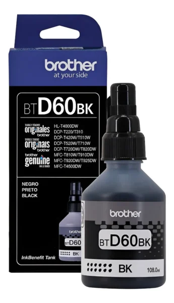 Tinta Brother BTD60BK Negra - 108ML - Compatible Con T520W - T720W - T920W