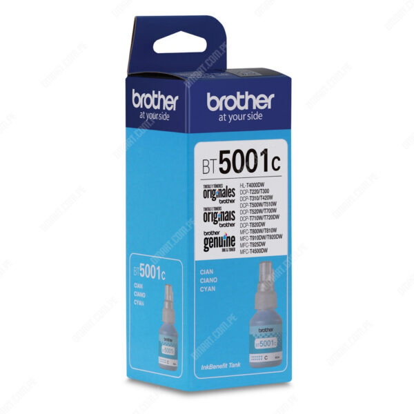 Tinta Brother BT5001C Cyan - 48,8ML - Compatible Con T520W - T720W - T920W miniatura 2