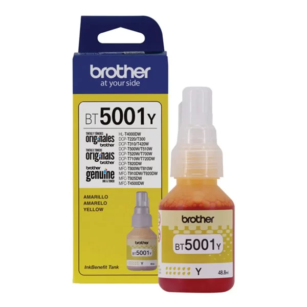 Tinta Brother BT5001Y Yellow - 48,8ML - Compatible Con T520W - T720W - T920W miniatura 2