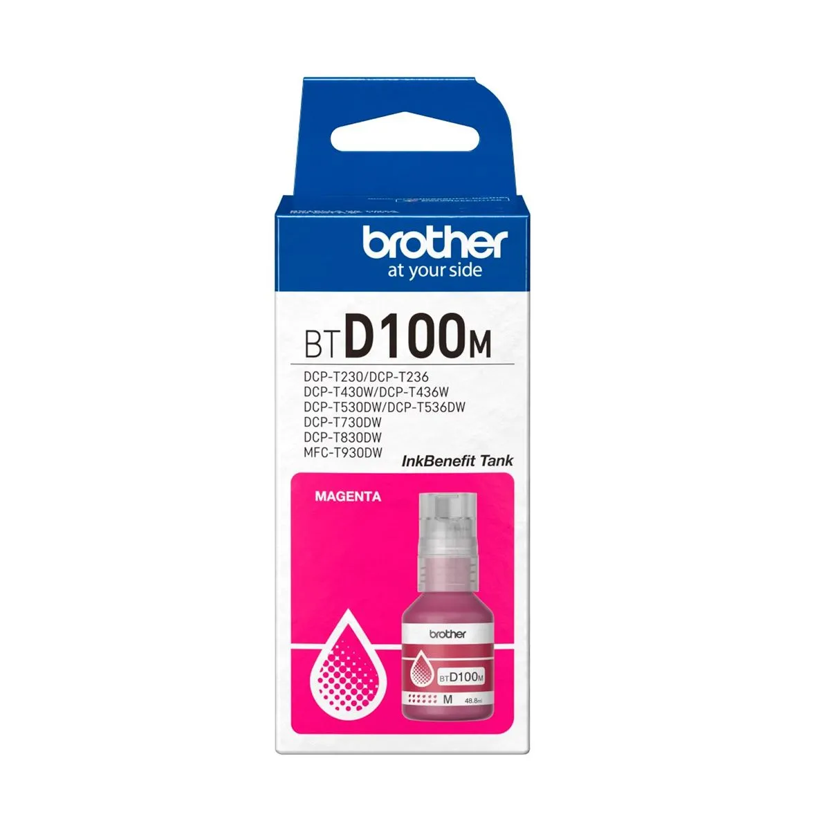 Tinta Brother BTD100M Magenta - 48,8ML - Compatible Con MC-T930DW -DCP-T830DW- DCP-T730DW - DCP-T530DW - DCPT430W - DCP-T230 miniatura 2