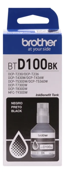Tinta Brother BTD100BK Negra - 108ML - Compatible Con MC-T930DW -DCP-T830DW- DCP-T730DW - DCP-T530DW - DCPT430W - DCP-T230 miniatura 2