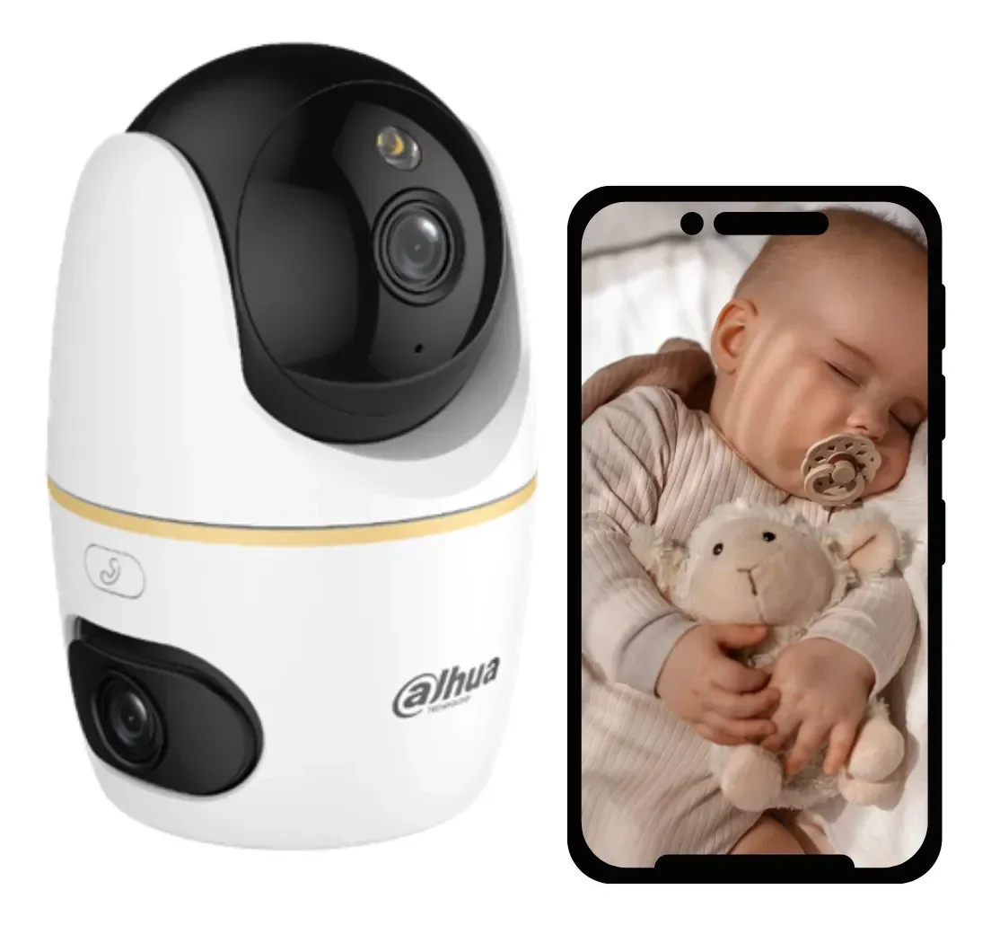 Dahua DH-P3AS- Para Exterior - 3MP 2K - Vista 360 - Inc Microfono Y Altavoz - Hasta 256GB En Micro Sd - Deteccion AI Humana - WIFI 6 - RJ45 miniatura 3