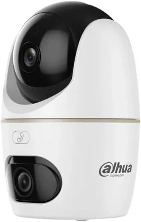 Dahua DH-P5D - Para Exterior - Doble Lente - 5MP 2K - Vista 360 - Microfono Y Altavoz - Hasta 256GB En Micro Sd - Deteccion AI - WIFI 6 - RJ45 miniatura 2