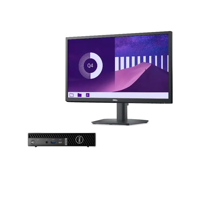 PC Dell Optiplex MFF 7020 - Intel Core I5 12500T - 8GB DDR5 - 512GB SSD - No DVD + Monitor 21.5"- Windows 11 Profesional ( F75N0 ) - ( E2225HS )