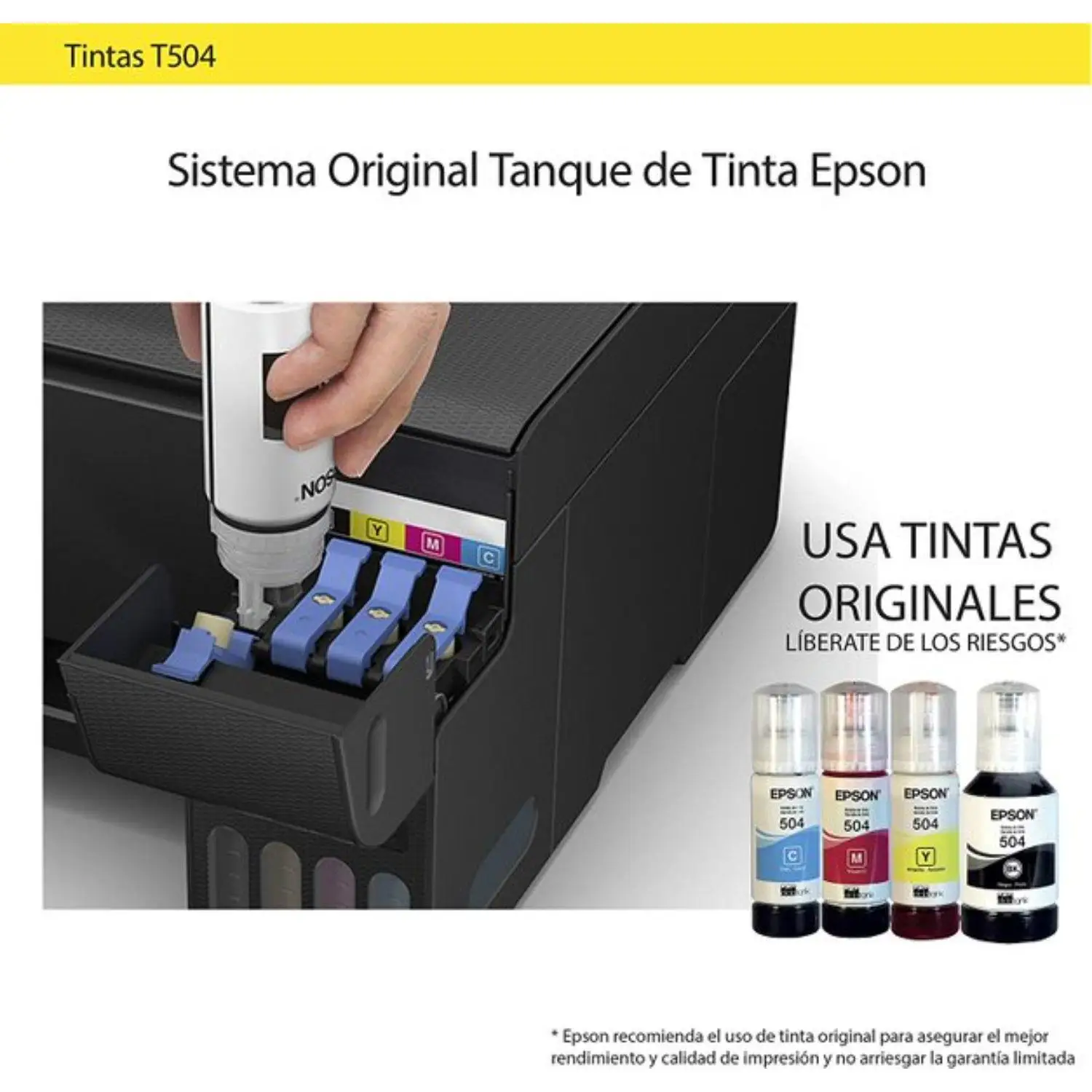 Tinta Epson T-504 Cyan Compatible Con L4150 - L4160 - L4260 - L6161 - L6171 - L6270 - L6191 - L14150. miniatura 3