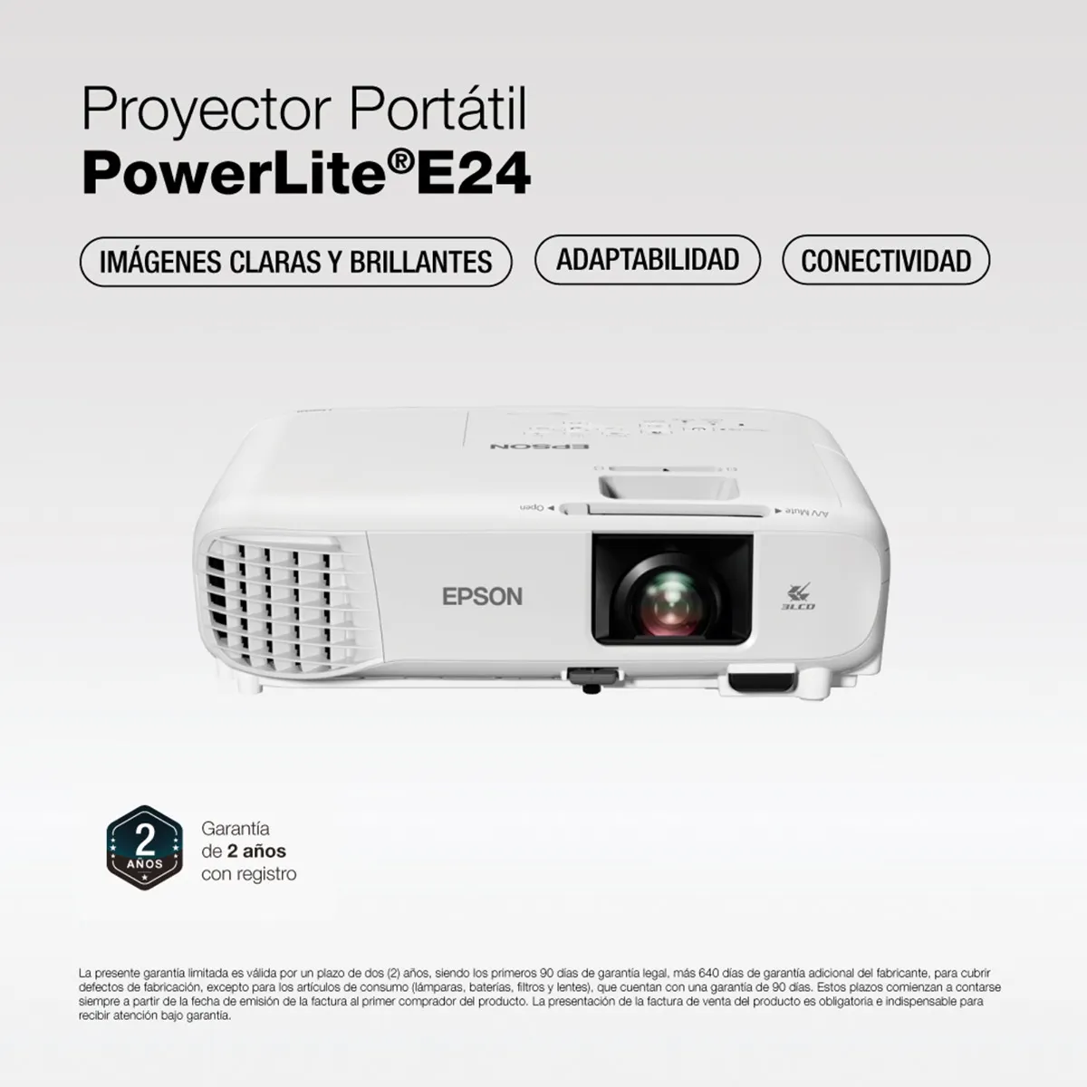 Video Beam Epson Powerlite E24 - 3600 Lumens - Resolucion XGA - HDMI miniatura 2