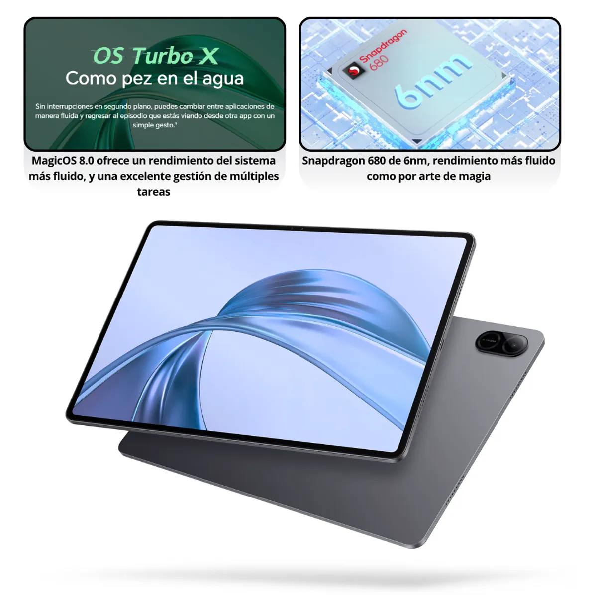 Honor Pad X8A - Pantalla 11" - Octa Core (4X 2,8GHZ / 4 X 1,9GHZ) - 128GB Memoria 8GB - Android 14 - Doble Camara - WIFI - Negra + Cover miniatura 2