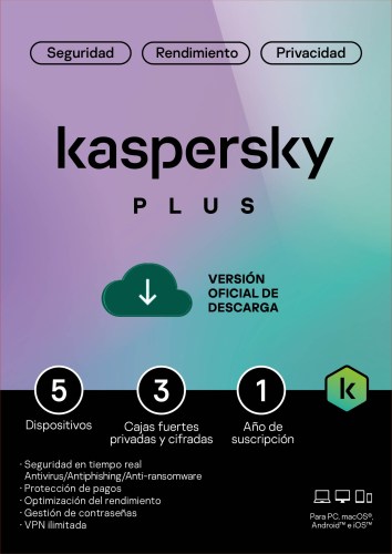 Licencia Kaspersky Plus 5 Usuarios (12 Meses)