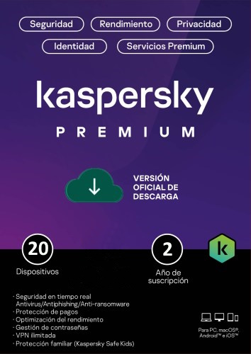 Licencia Kaspersky Premium 20 Usuarios (24 Meses)