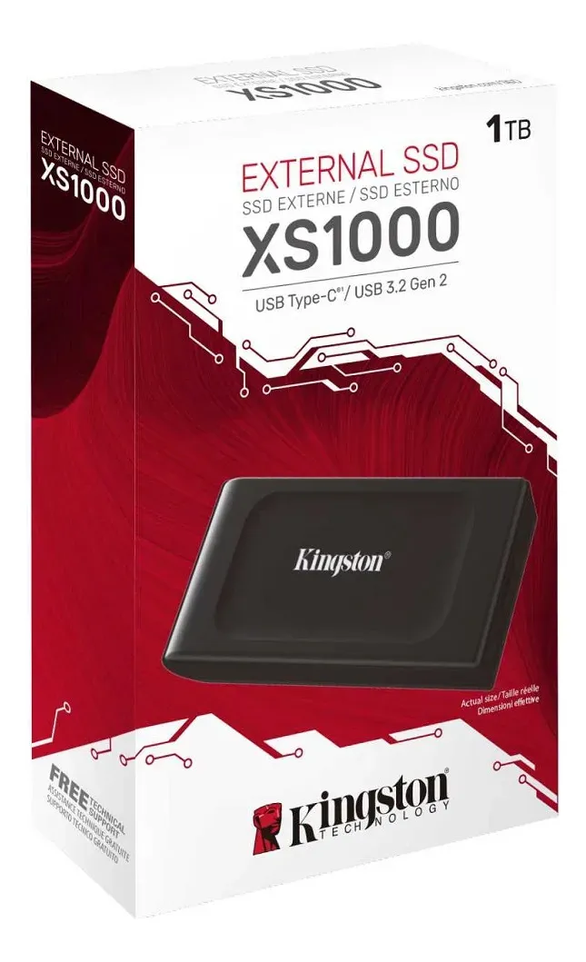 Disco De Estado Solido Externo Kingston XS1000 - 1 Tera - USB 3,2 - Negro miniatura 6