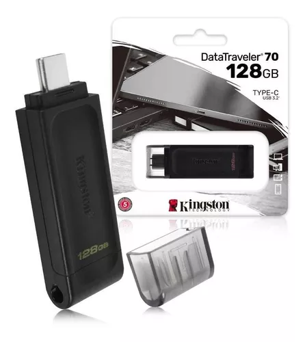 Memoria USB Kingston Datatraveler 3.2 DT70 - 128GB - USB Tipo C - Negra