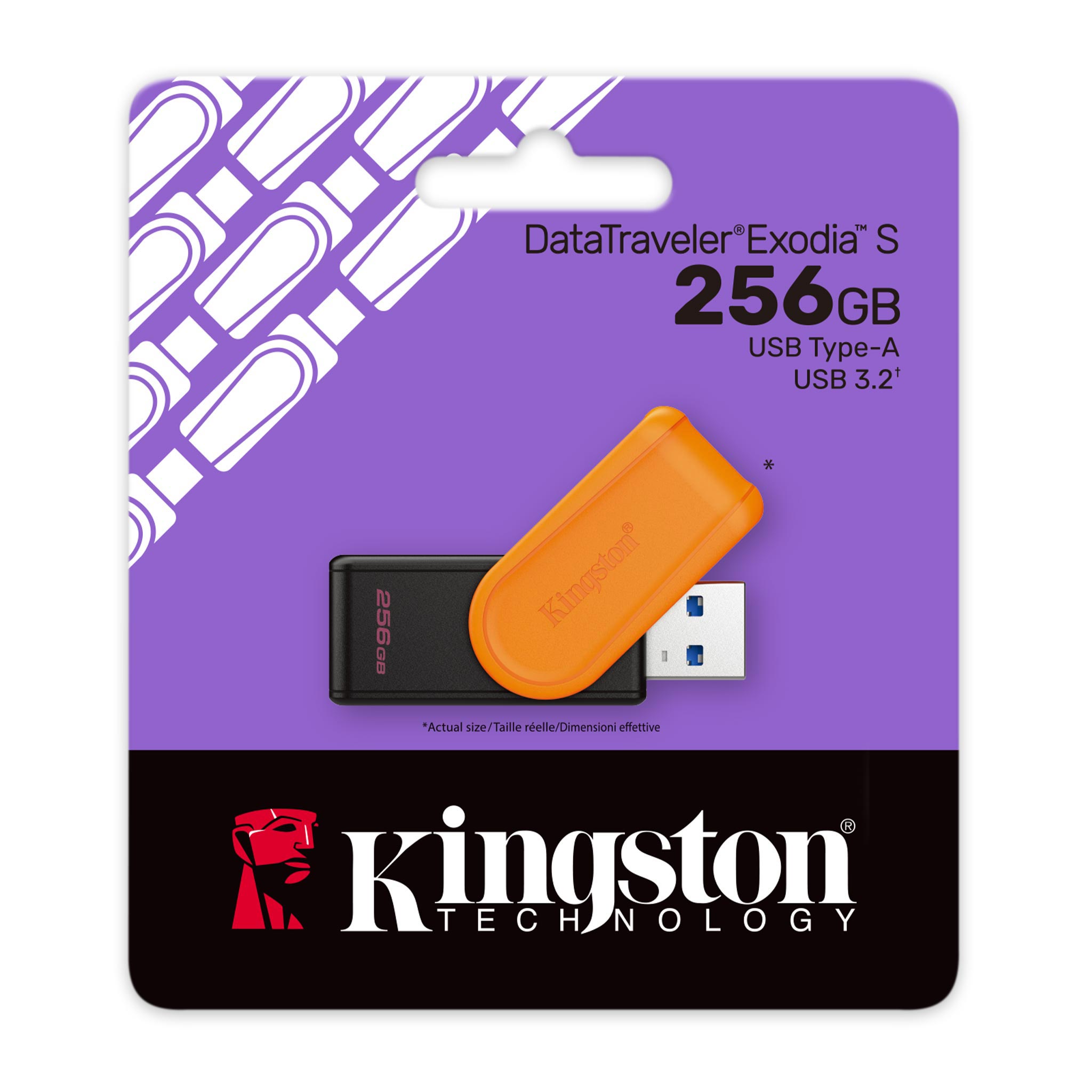 Memoria USB Kingston Datatraveler 3.2 DTX Exodia S - 256GB - Tapa Giratoria