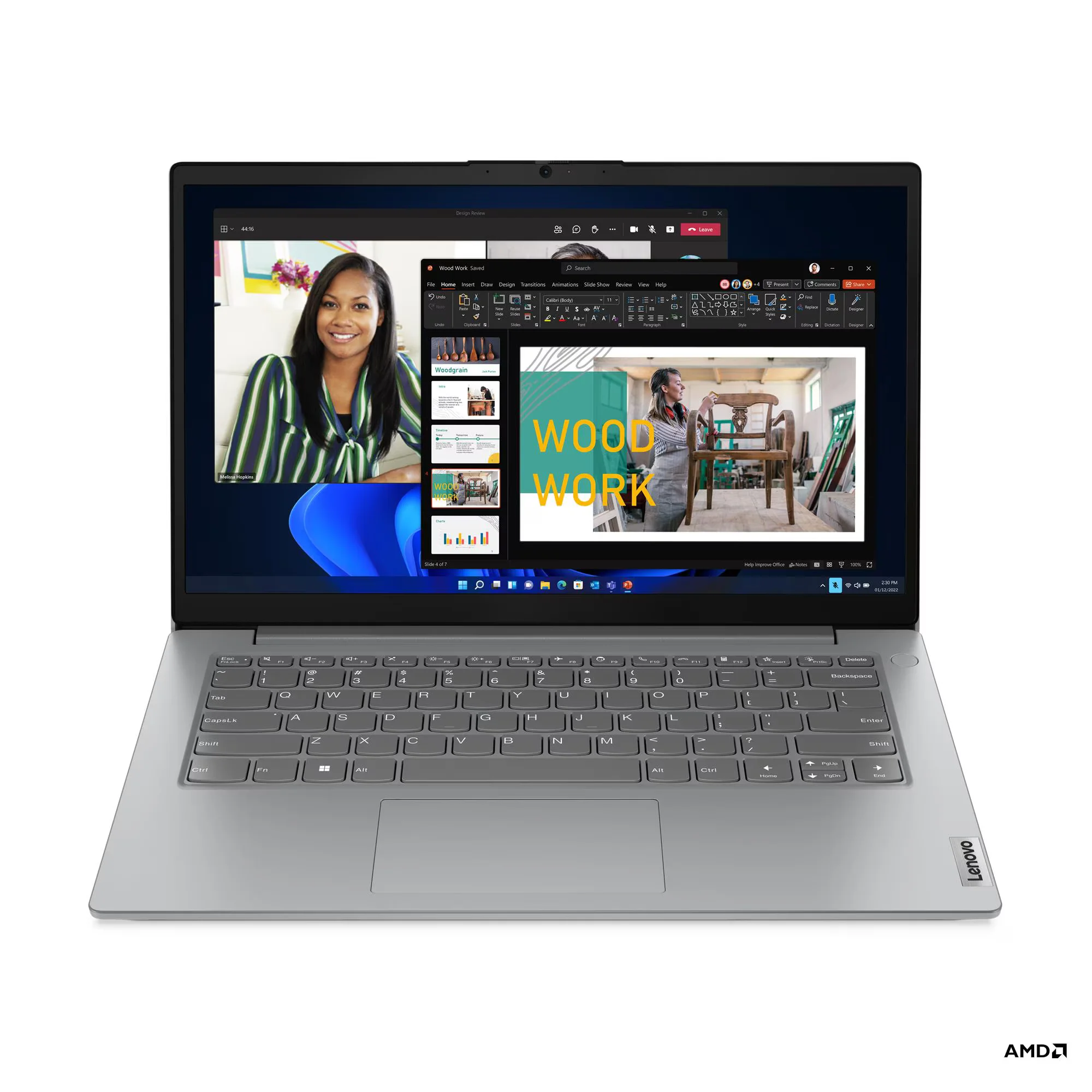 Lenovo V14 G4 Amn - Amd Ryzen 5 7520U - 16GB LPDDR5 - 512GB SSD - Pantalla 14" FHD - No DVD - HDMI - RJ45 - Freedos - Arctic Grey ( 82YT00TKLM ) miniatura 3