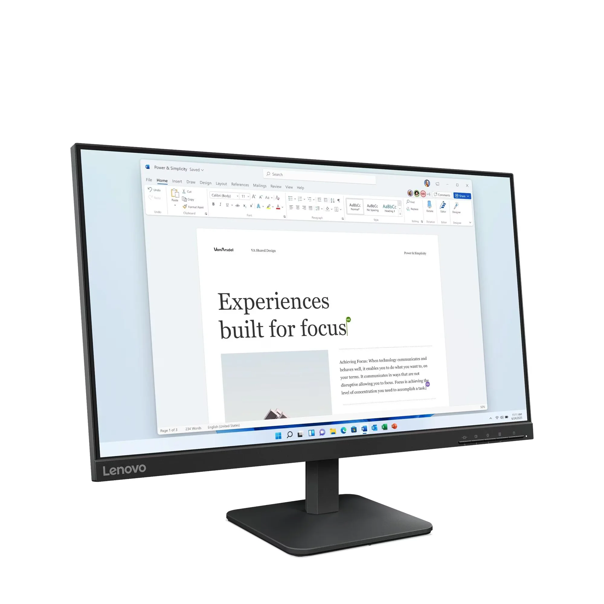 Monitor Lenovo 24" L24-4E - FHD - IPS - HDMI - VGA - 100HZ - 4MS - 68C2KAC1LA