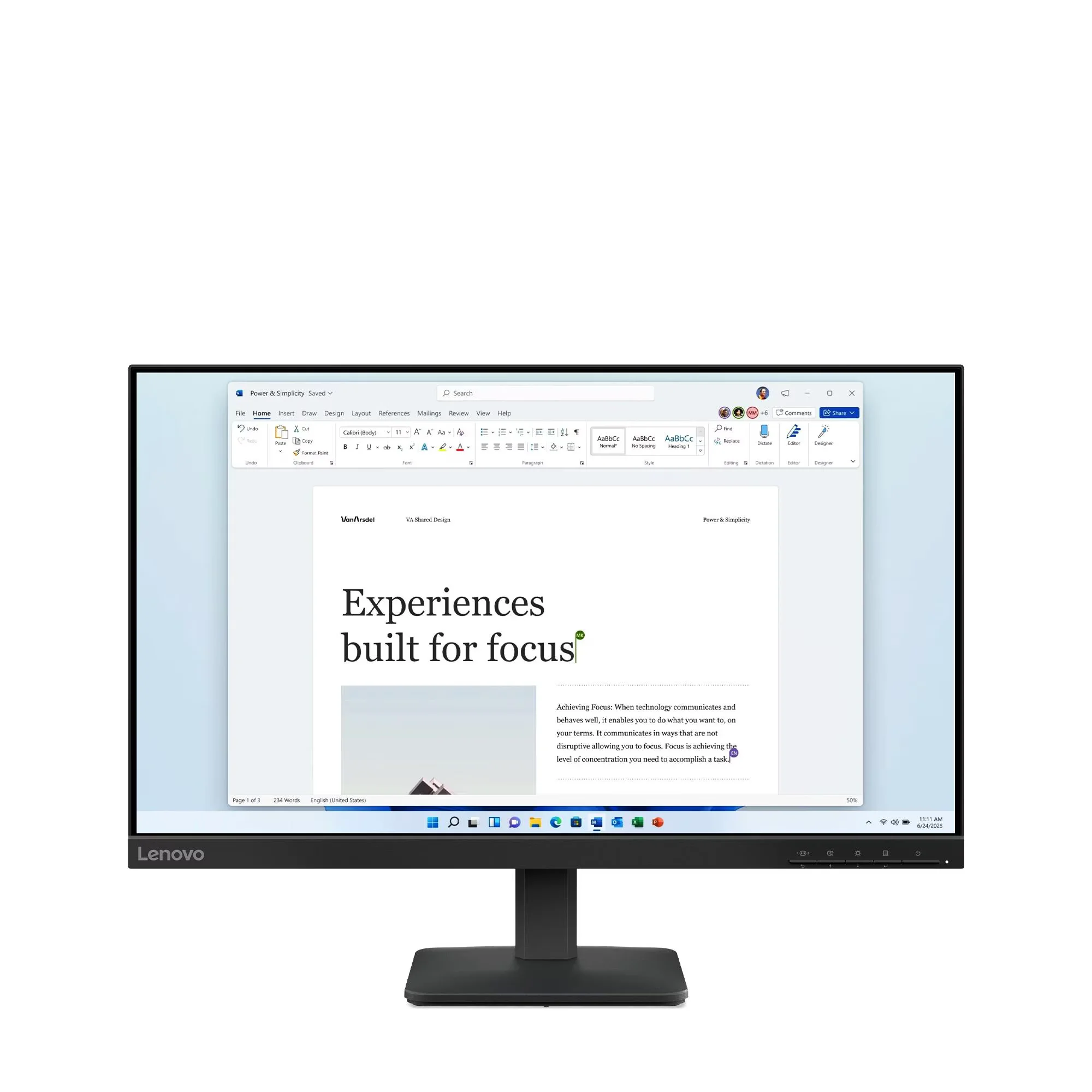 Monitor Lenovo 24" L24-4E - FHD - IPS - HDMI - VGA - 100HZ - 4MS - 68C2KAC1LA miniatura 2