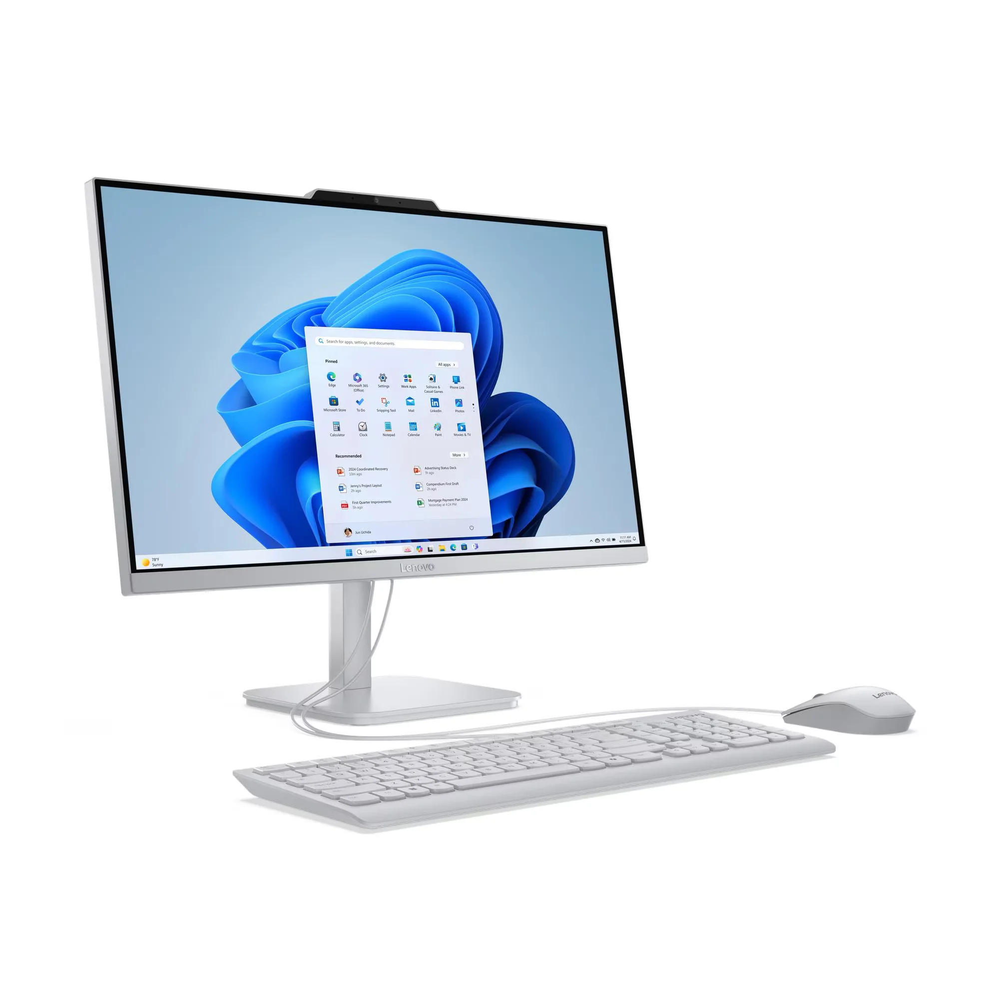 AIO Lenovo A100 - Intel N100 - 8GB DDR5 - 512GB SSD - Pantalla 23,8" FHD - No DVD - HDMI - RJ45 - Freedos - Cloud Grey ( F0JN0017LD ) miniatura 2