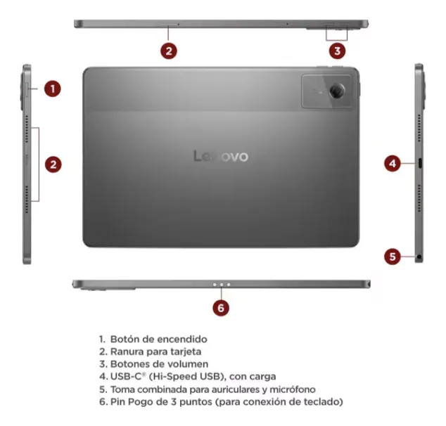 Lenovo Ideatab Fifa Edition TB336FU - Pantalla 11" 2,5K - Octa Core (2,4GHZ/ 2,0GHZ) - 128GB - Mem 8GB - Android 15 - WIFI + Lapiz + Case - Luna Grey miniatura 4