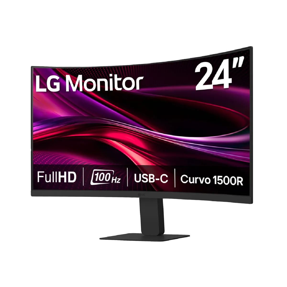 Monitor LG 24" Curvo 24U421A-B - FHD - HDMI - Puerto USB-C - VGA - 100HZ - 5MS