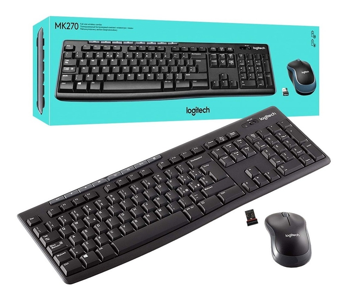 Combo Teclado Y Mouse Logitech MK270 - Inalambrico - Negro