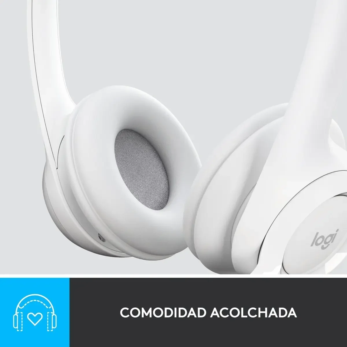 Diadema Logitech H390 - USB - Con Microfono - Permite Controlar El Volumen - Blanca miniatura 5