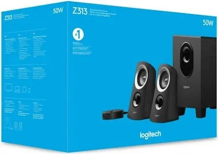 Parlante Logitech Z313 - De Altavoces Compactos 2,1 - Subwoofer 25W (1 Subwoofer X 15W / 2 Satelite X 10W) - Negro