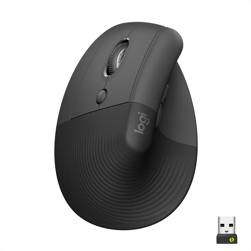 Mouse Logitech Lift Vertical - Ergonomico - Inalambrico - Bluetooth - 6 Botones - USB - Grafito