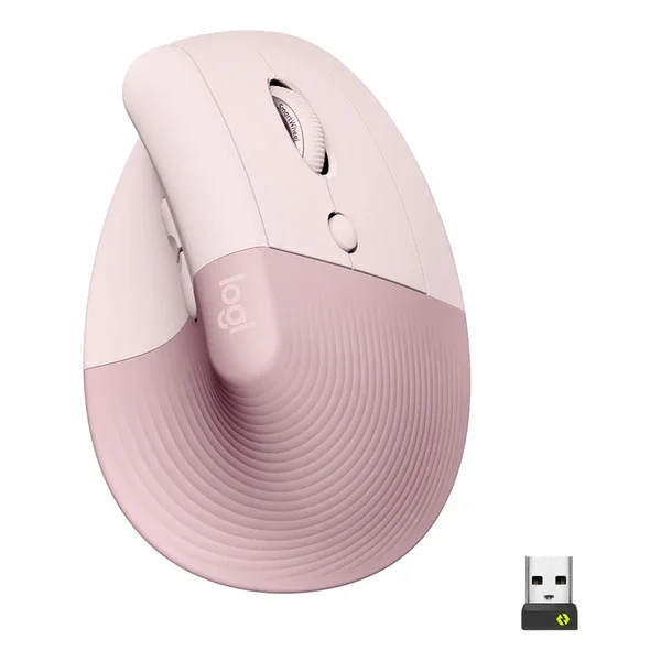 Mouse Logitech Lift Vertical - Ergonomico - Inalambrico - Bluetooth - 6 Botones - USB - Rosa miniatura 2