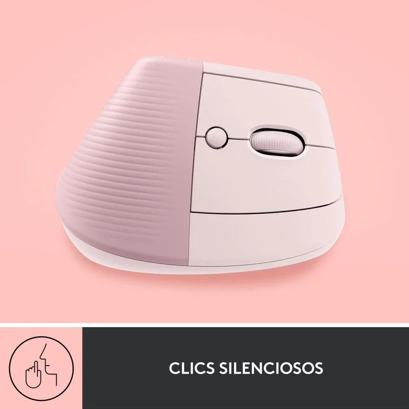 Mouse Logitech Lift Vertical - Ergonomico - Inalambrico - Bluetooth - 6 Botones - USB - Rosa miniatura 4