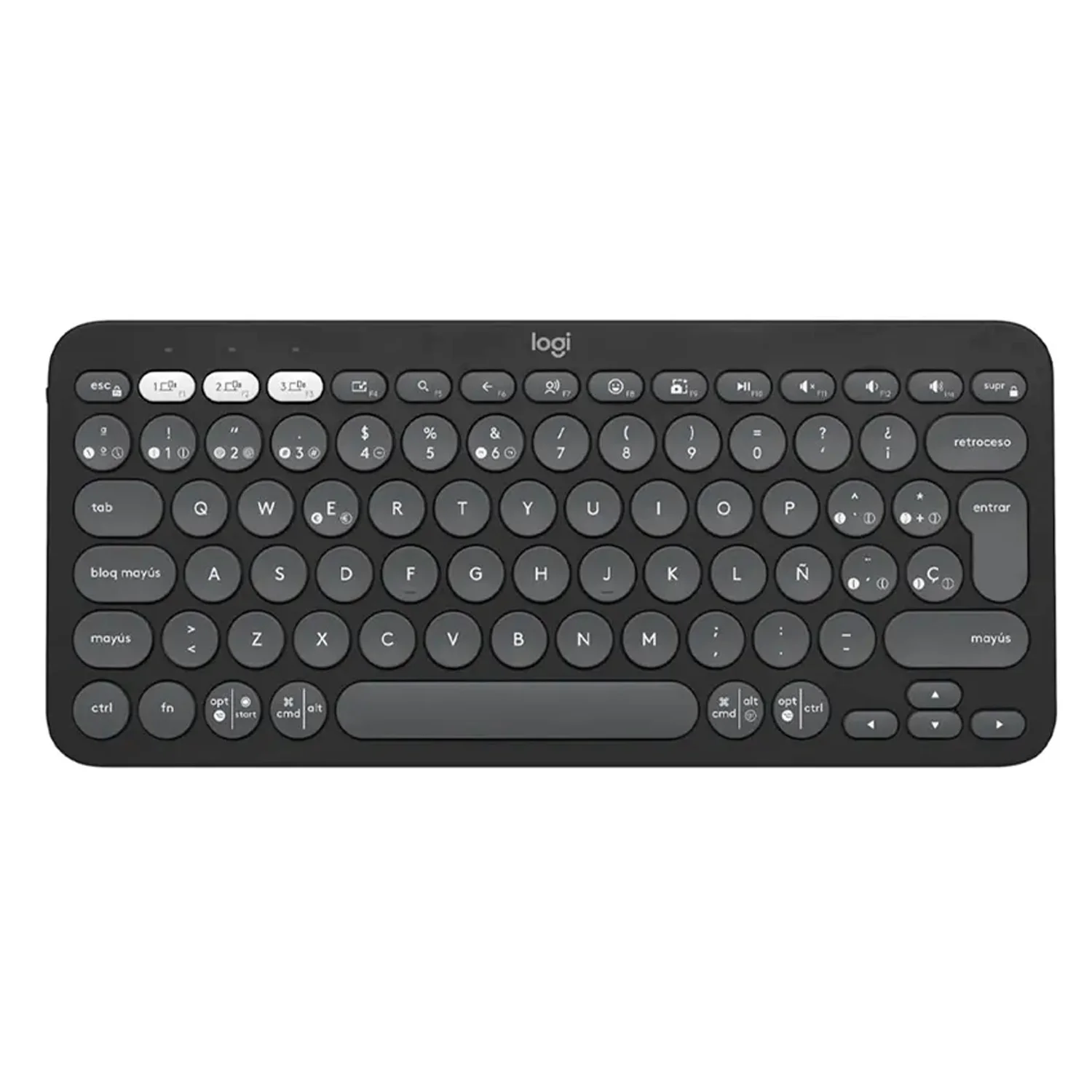 Teclado Logitech Pebble Keys 2 K380S - Inalambrico - Bluetooth - Silencioso - Teclas Especiales Y Personalizables - Compacto - Grafito miniatura 2