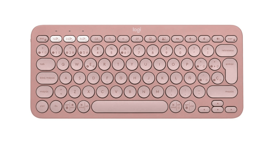 Teclado Logitech Pebble Keys 2 K380S - Inalambrico - Bluetooth - Silencioso - Teclas Especiales Y Personalizables - Compacto - Rosa