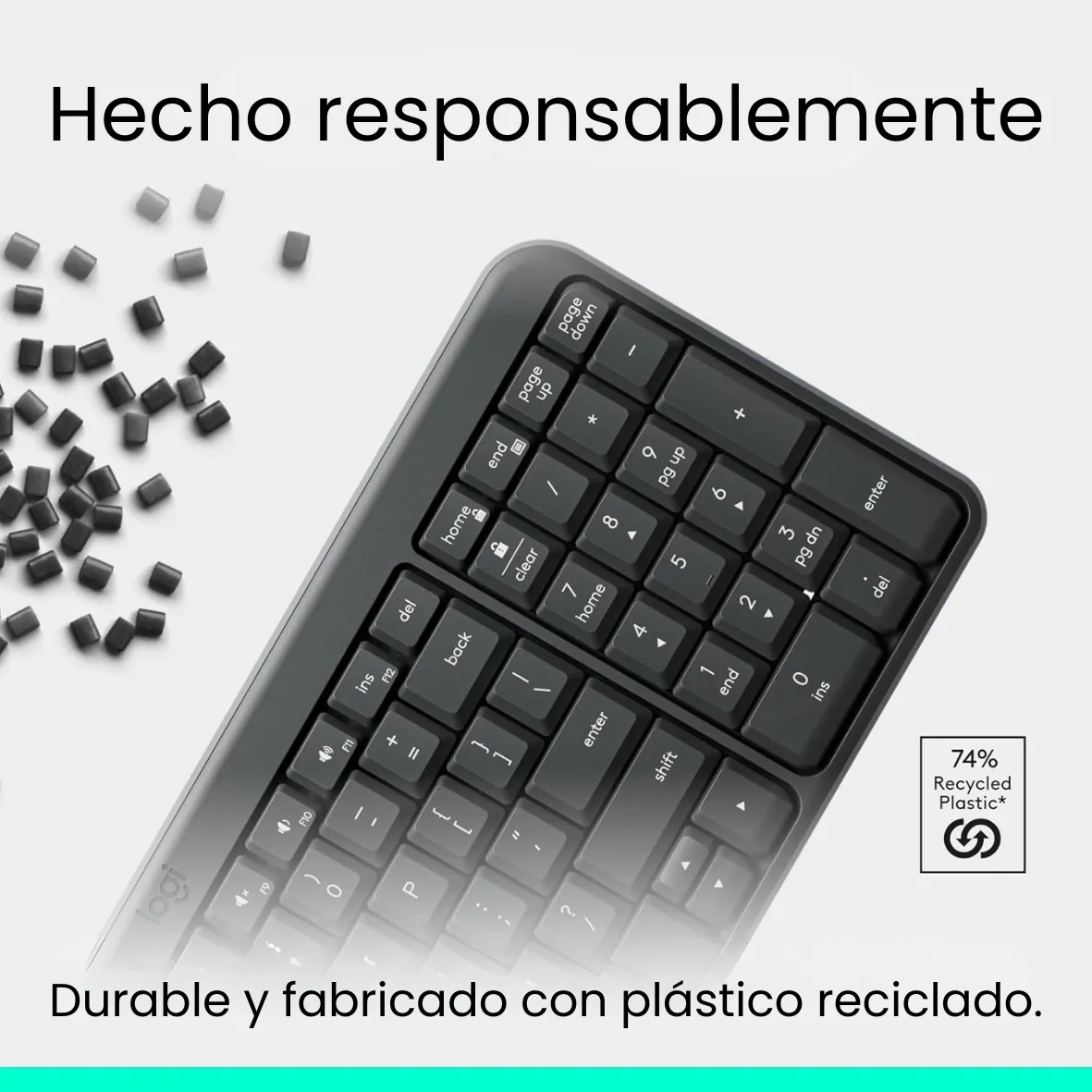 Teclado Logitech K250 - Inalambrico - Bluetooth - Compacto - Grafito miniatura 4