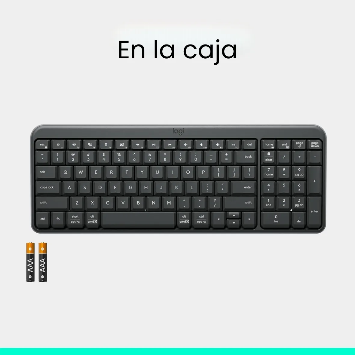 Teclado Logitech K250 - Inalambrico - Bluetooth - Compacto - Grafito miniatura 6