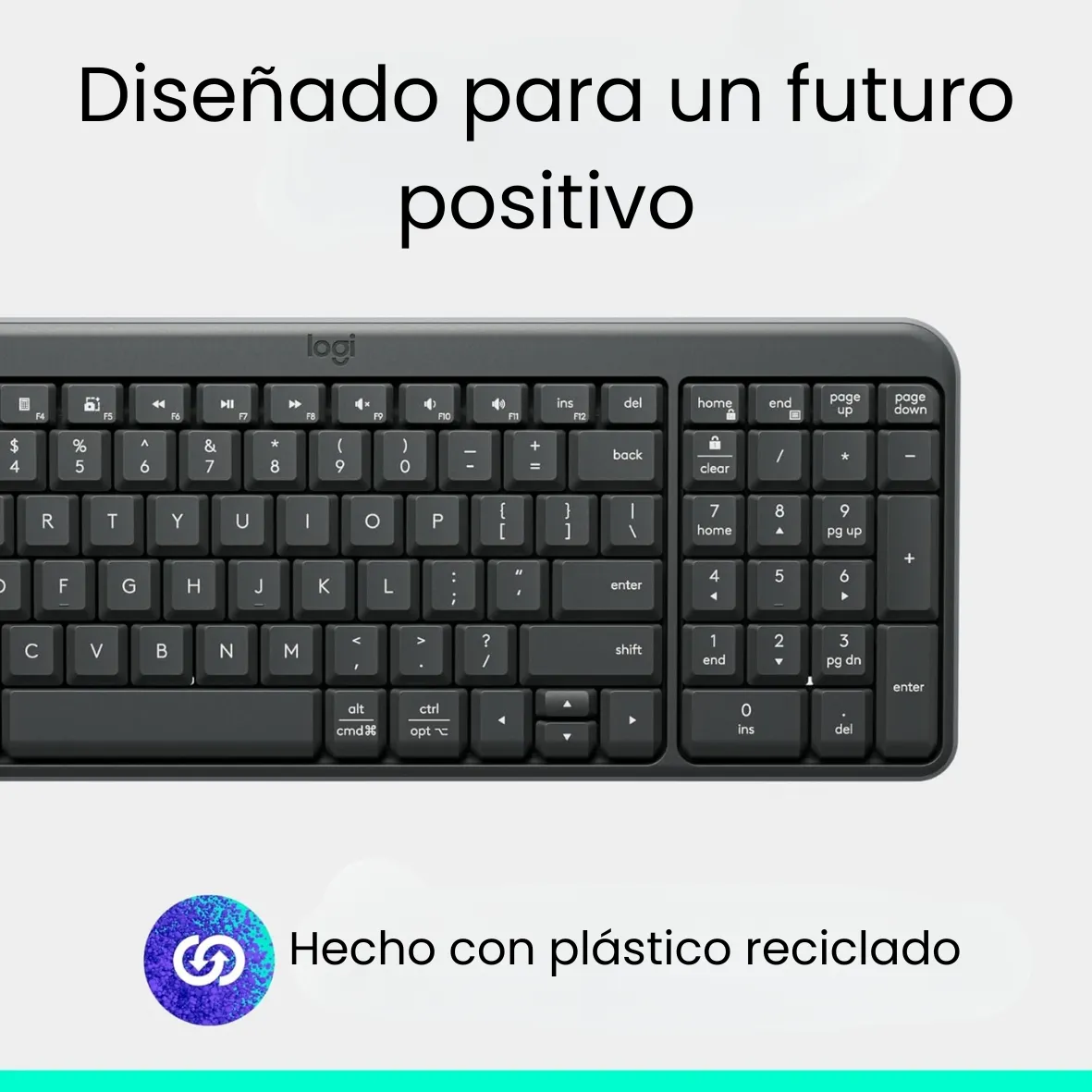 Teclado Logitech K250 - Inalambrico - Bluetooth - Compacto - Grafito miniatura 7