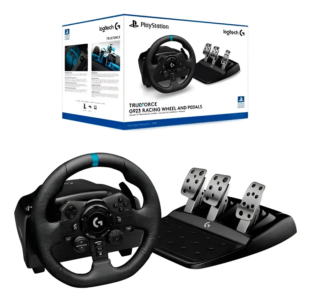 Timon Gaming Logitech G923 - Incluye Pedales - Sistema De Competicion Trueforce - Compatible Con PS4/ PS5 / PC - Giro De 900° - Puerto USB