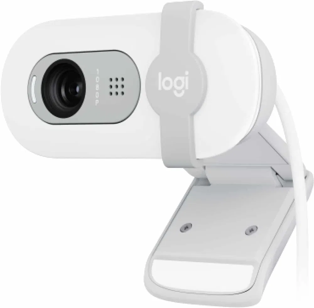 Camara Web Logitech Brio 100 - FHD 1080P - 2MP -campo Visual 58° - Microfono Omnidireccional - USB-A - Blanca