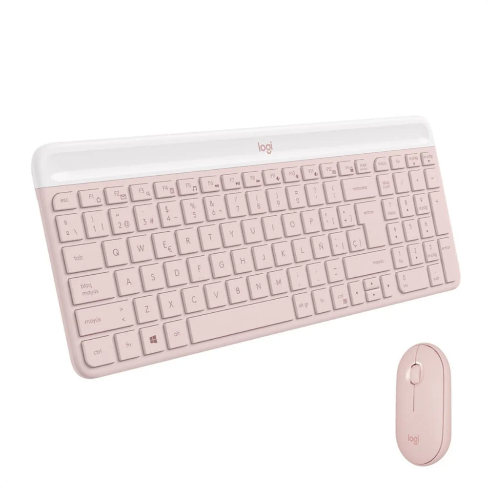 Combo Teclado Y Mouse Logitech MK470 - Inalambrico - Slim - Minimalista - Silent Touch - Rosa