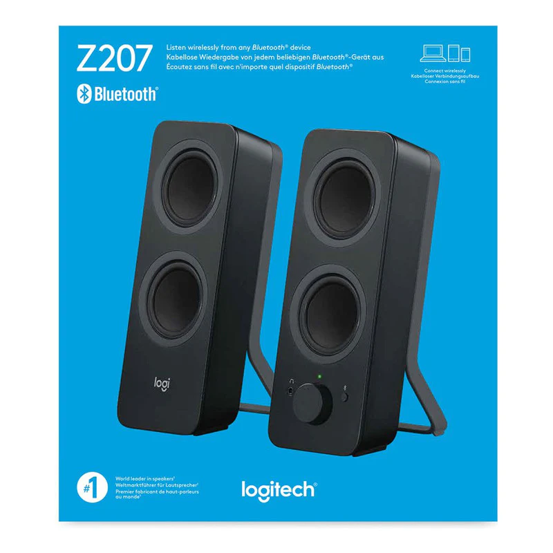 Parlantes Logitech Z207 - 10W - Bluetooth Multidispositivo - Negros - Entrada 3,5MM
