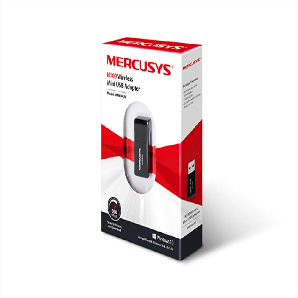 Adaptador Inalambrico Mercusys MW300UM - Nano USB - 300MBPS