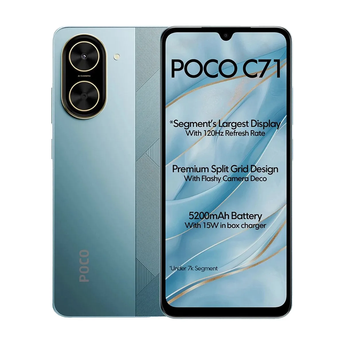 Poco C71 - Pantalla 6,88" - Octa Core 1,8GHZ / 1,6GHZ - 64GB - Memoria 4GB - Doble Camara - Android 15 - Dual SIM - 4G LTE - Azul