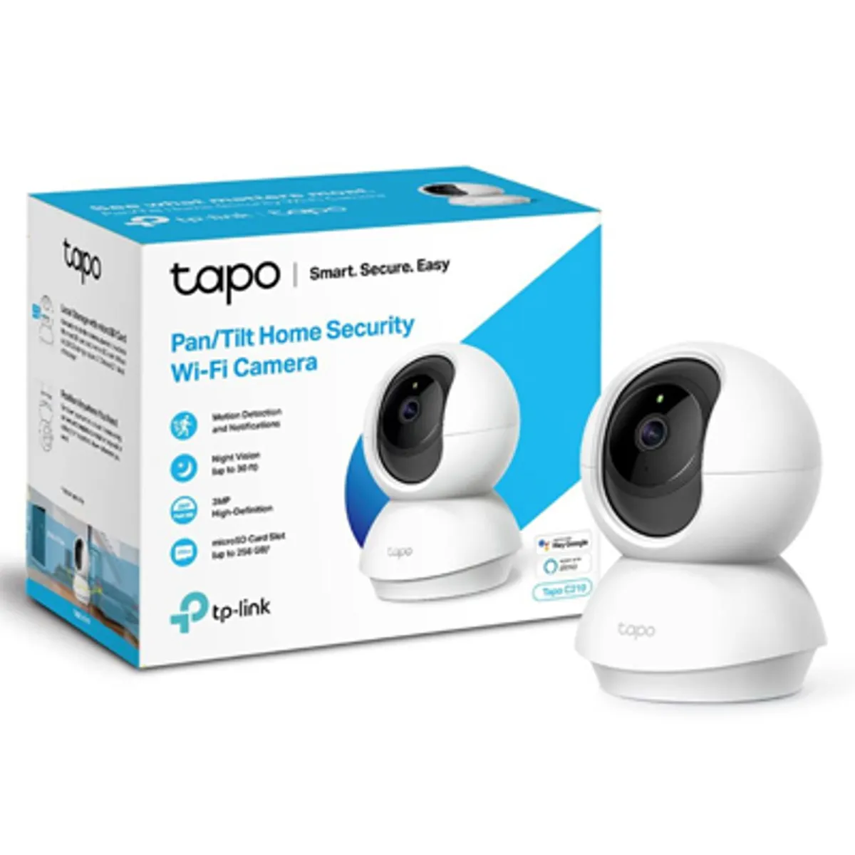 Tp-link Tapo C210 * 2 Unds - 3MP 2K - 360 Horizontal - 114 Vertical - Microfono Y Altavoz - Hasta 256GB Micro Sd - Deteccion De Mov - Blanca