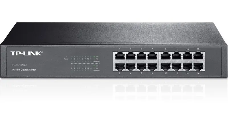 Switch Tp-link 16 Puertos 10/100/1000 - TL-SG1016D - Para Escritorio Y Montaje En Rack