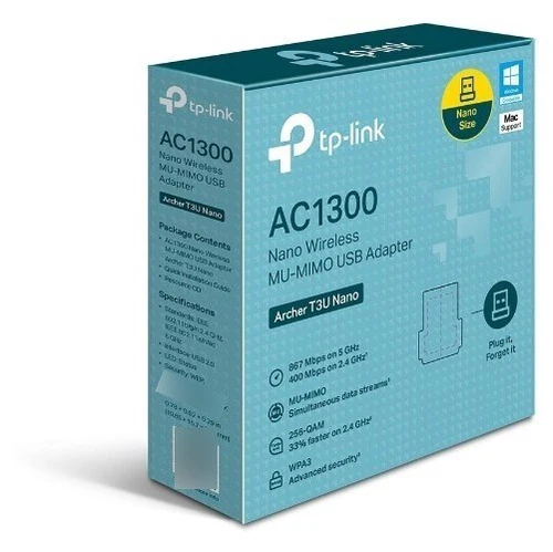 Adaptador Inalambrico Nano USB Tp-link Archer T3U Nano - AC1300 - Doble Banda - MU-MIMO