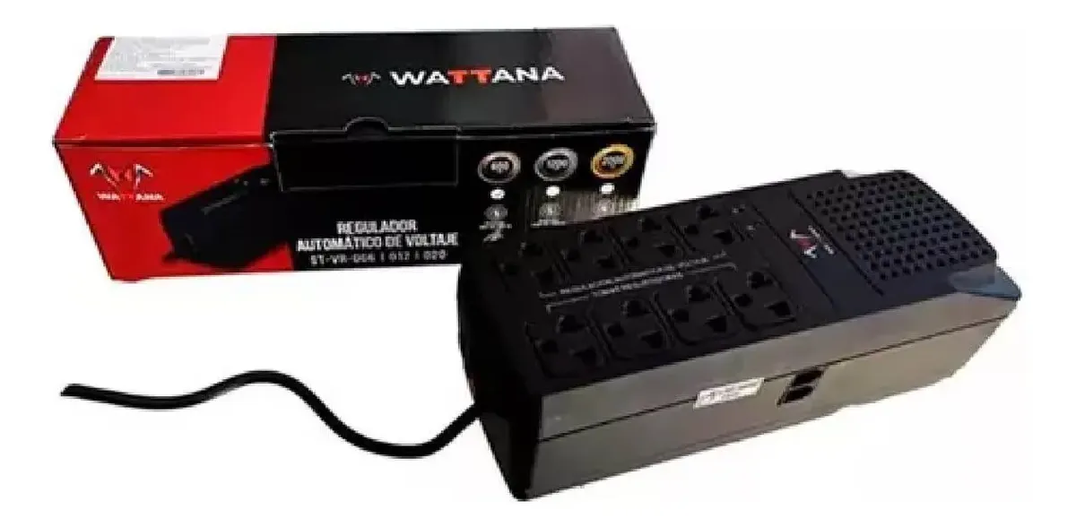 Regulador De Voltaje Wattana - 2000VA - 1000W - 8 Tomas De Salida